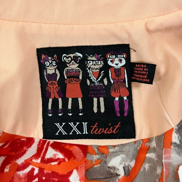 XXI twist Elegant Women's Double feasted Peach/black Trench Coat, M , NWT - Picture 5 of 17